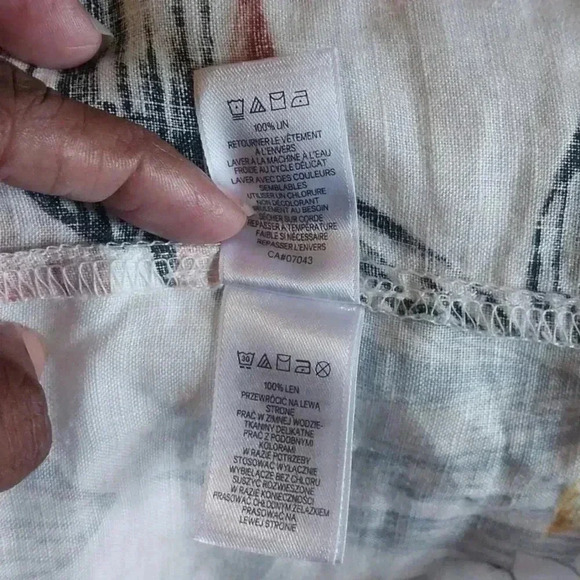 C.C California Hawaiian Print Linen Dress Size Large - Picture 7 of 7